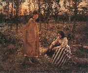 unknow artist Shepherd and Peasant Woman Spain oil painting artist